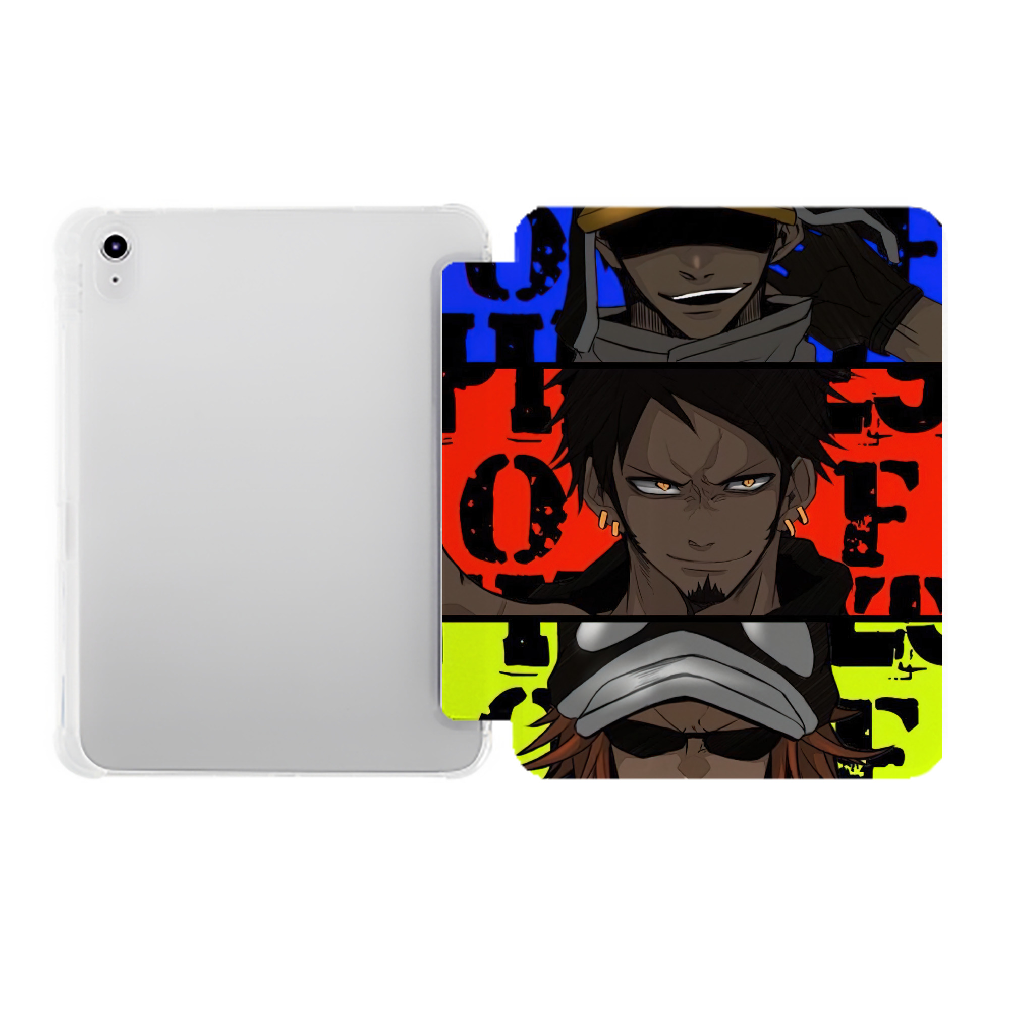 （画像用） ワンピース ONE PIECE IPad ケース ペン収納付き 三つ折りスタンド PUレザー×シリコン 対応機種9.5/10.5/10.9インチ